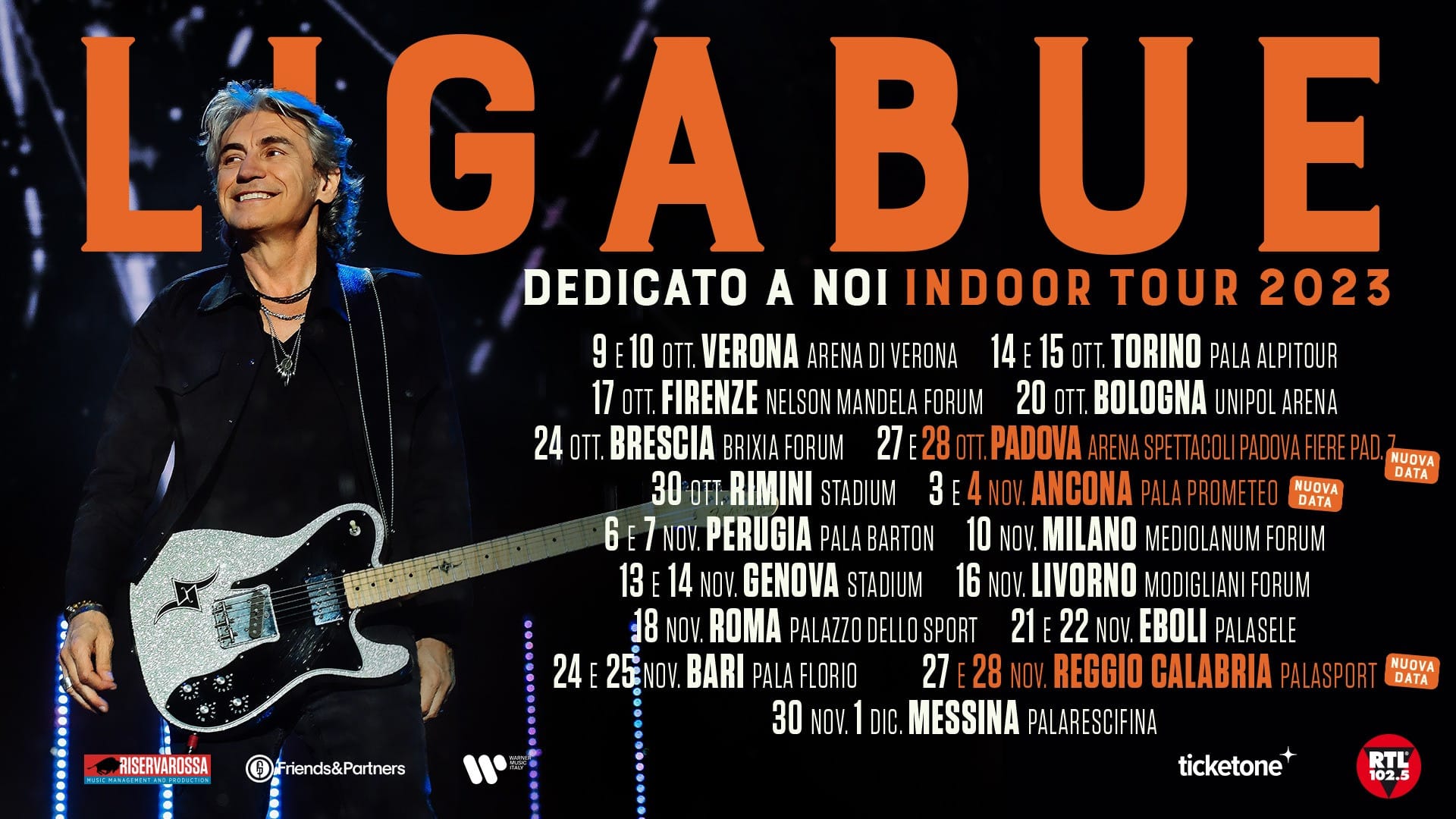 Luciano Ligabue, da ottobre il tour nei palazzetti: 10 e 11 novembre a Milano