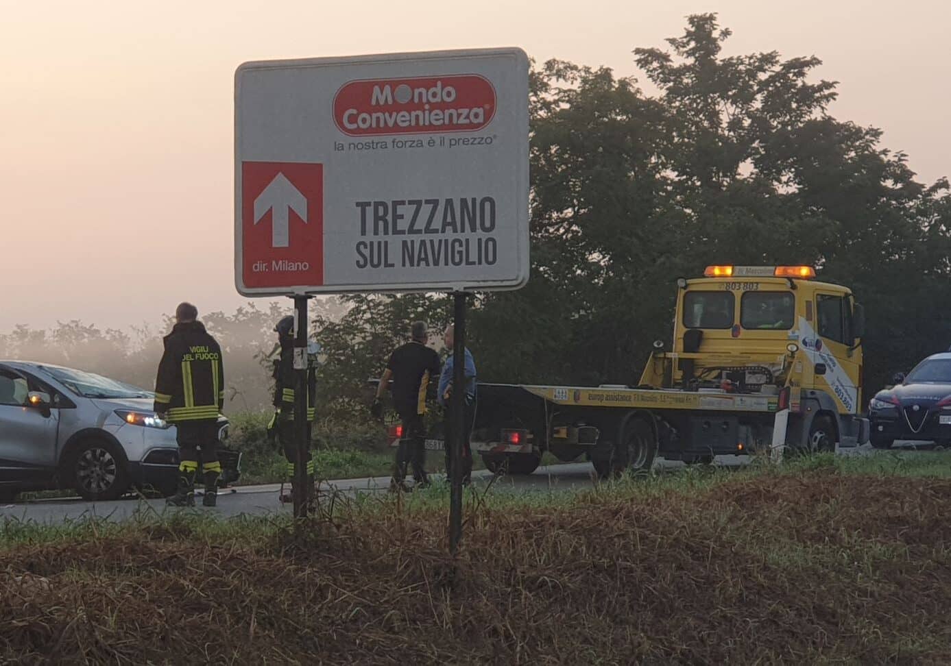 Statale 526 tra Robecco e Abbiategrasso bloccata, incidente all’altezza di Cassinetta di Lugagnano
