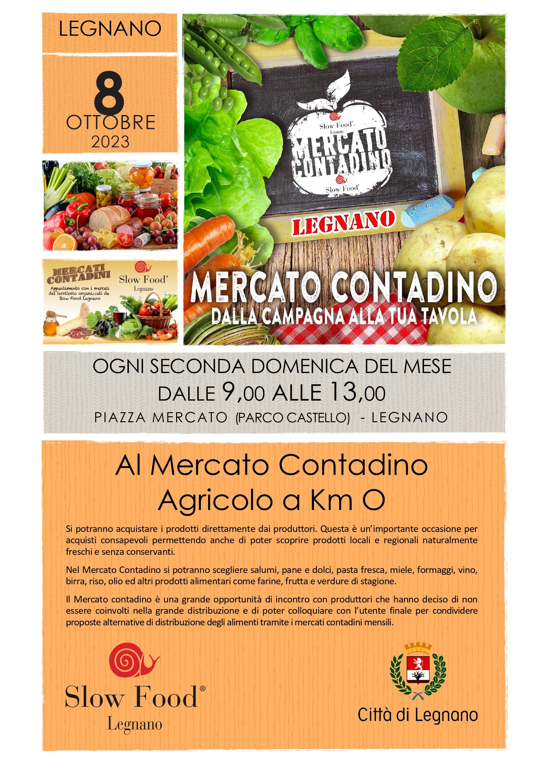 Domenica 8 il Mercato di Slow Food torna a Legnano