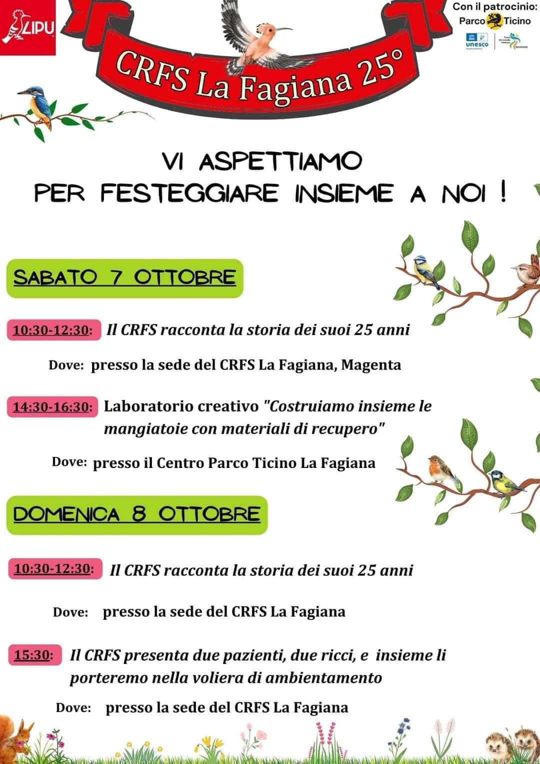 Magenta: sabato e domenica festa per i 25 anni della Lipu in Fagiana