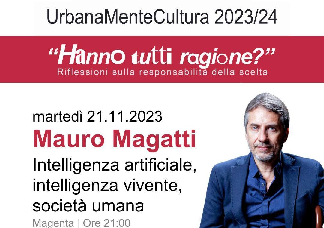 Martedì 21 novembre al via UrbanaMenteCultura 2023/24: primo incontro con Mauro Magatti