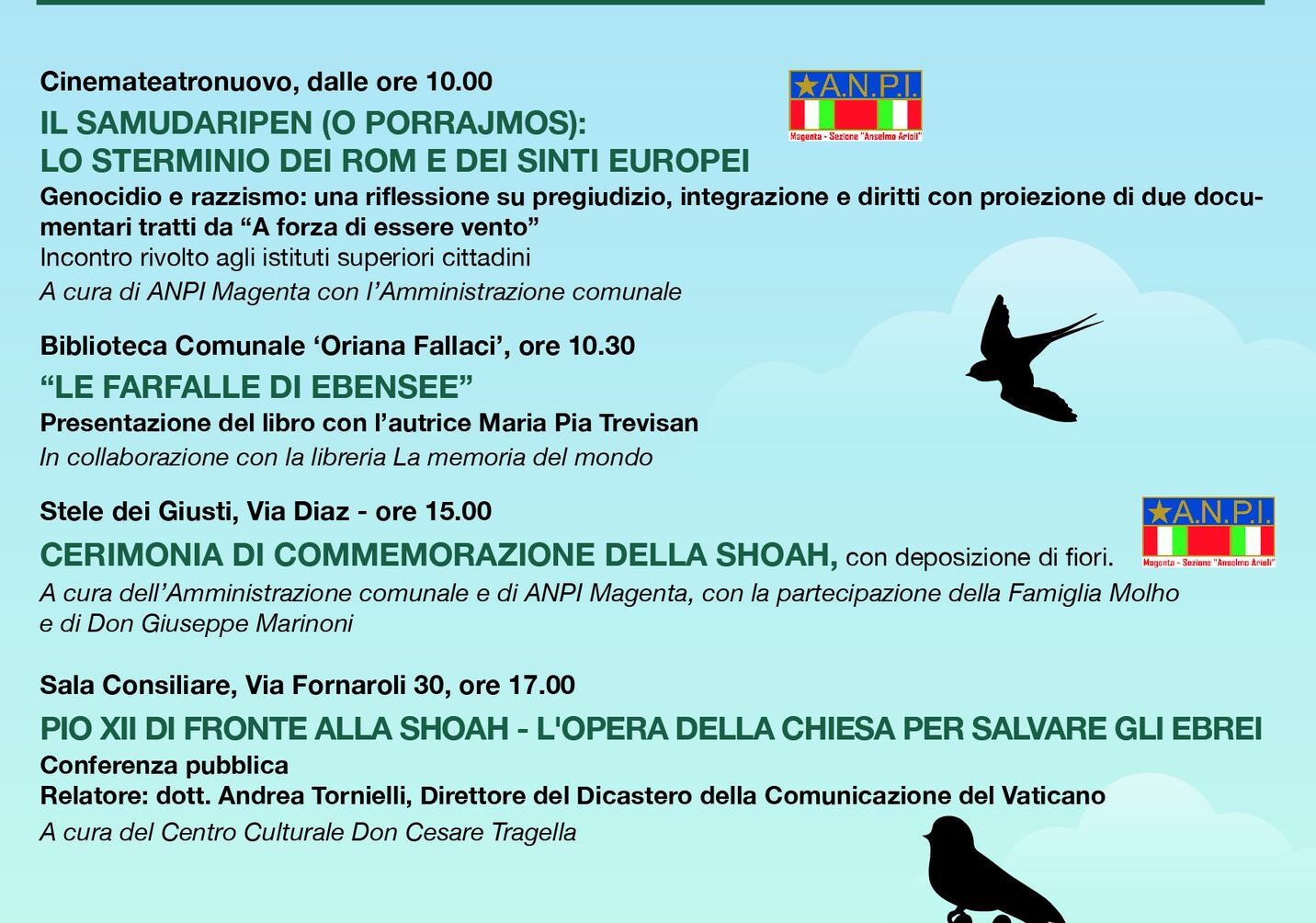 Magenta e il dovere della Memoria. Del Gobbo: “Ognuno ha il compito di portare il suo contributo nel costruire una comunità di Pace”