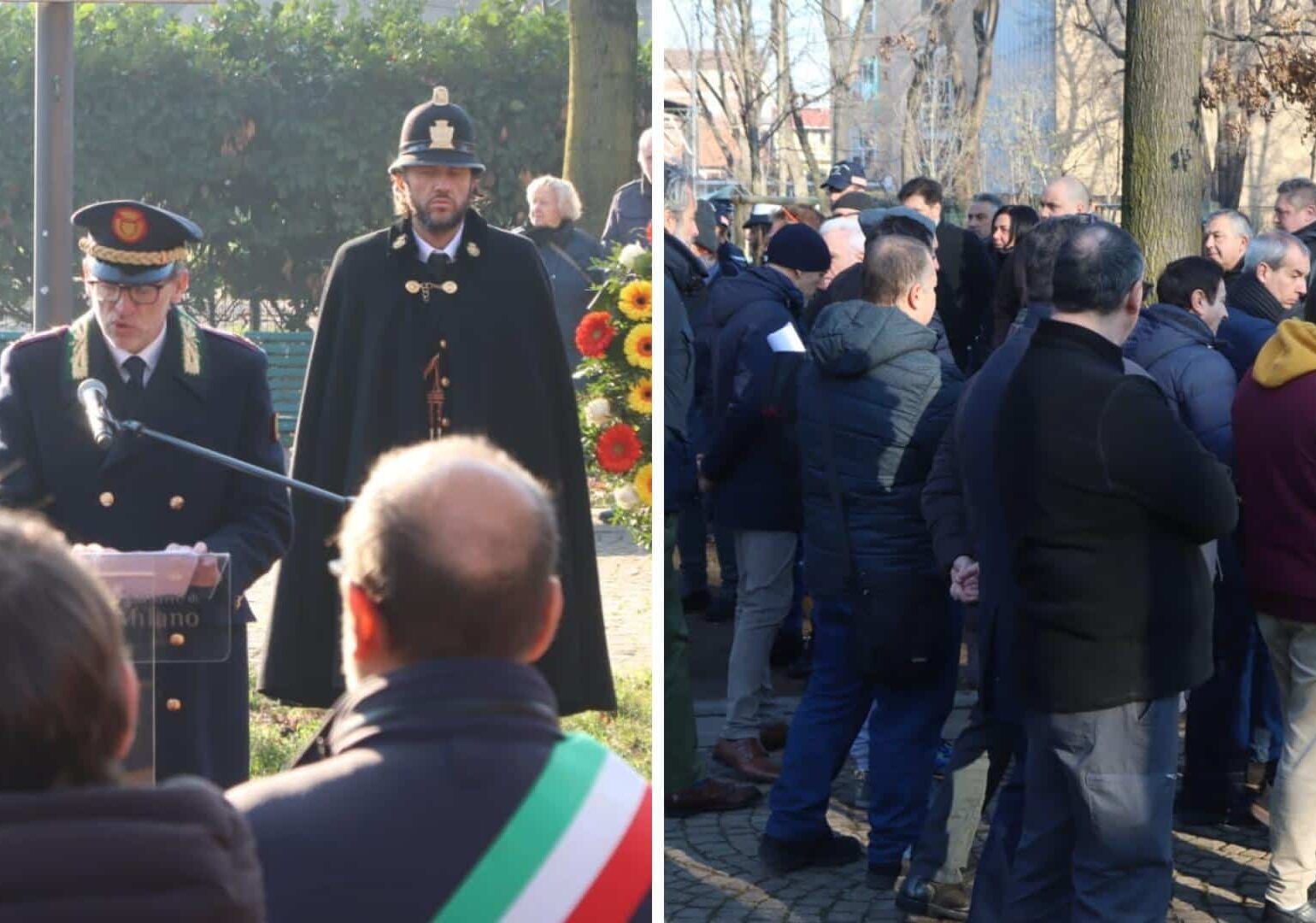 Milano: protesta dei ‘ghisa’ durante commemorazione per il vigile Nicolò Savarino