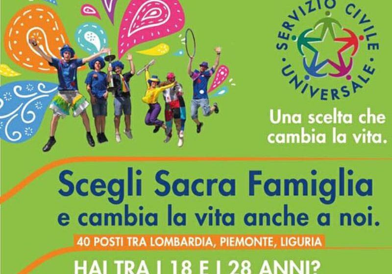 Servizio civile: Sacra Famiglia, 48 posti a disposizione in 3 regioni