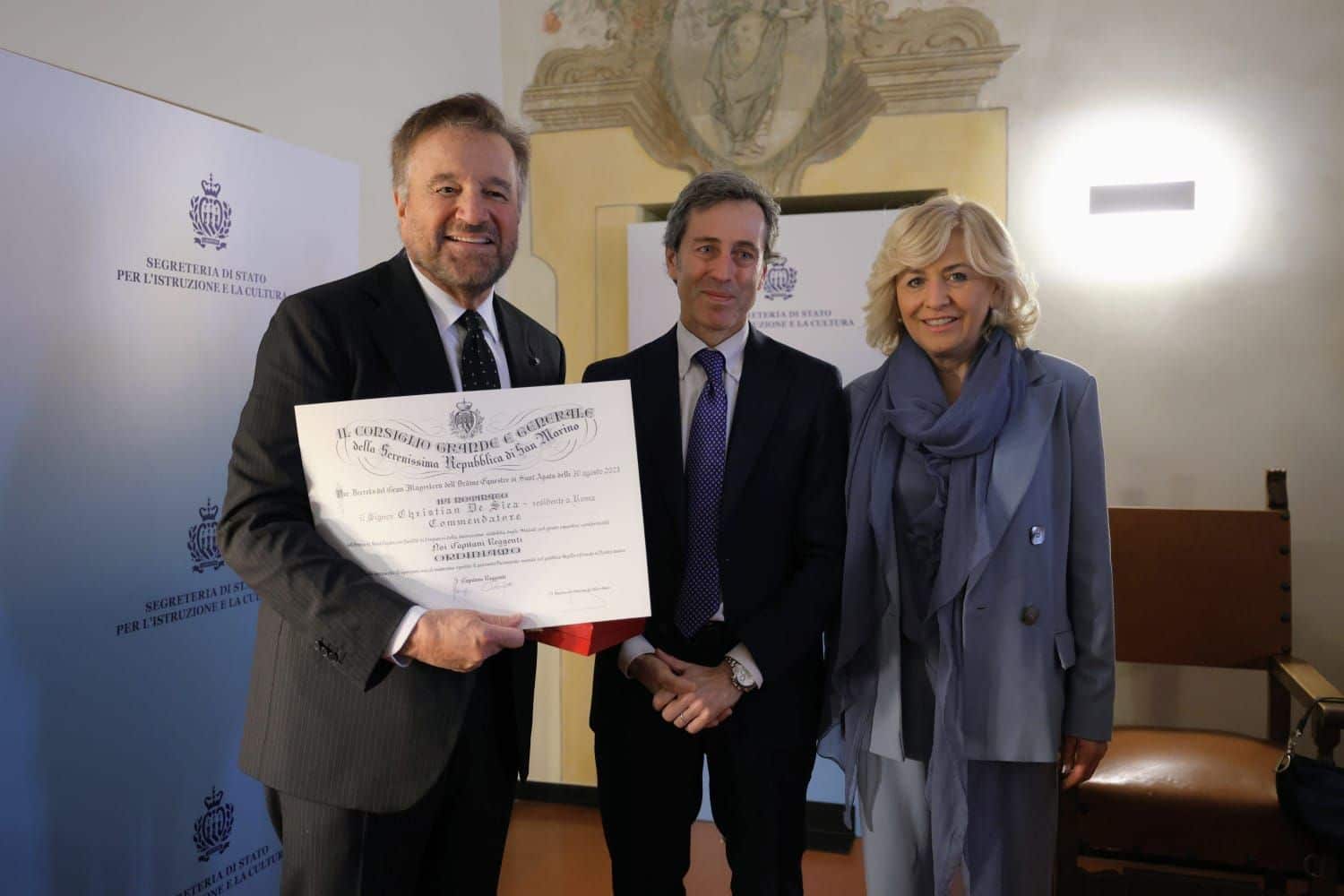Christian De Sica nominato Commendatore di Sant’Agata a San Marino