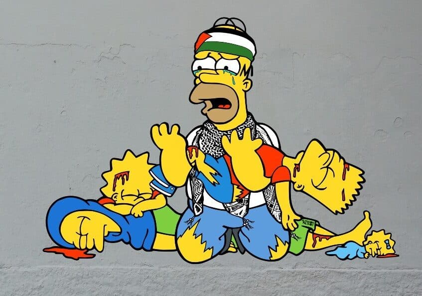 Gaza e i Simpson, murales a Milano. L’ira di Decorambo