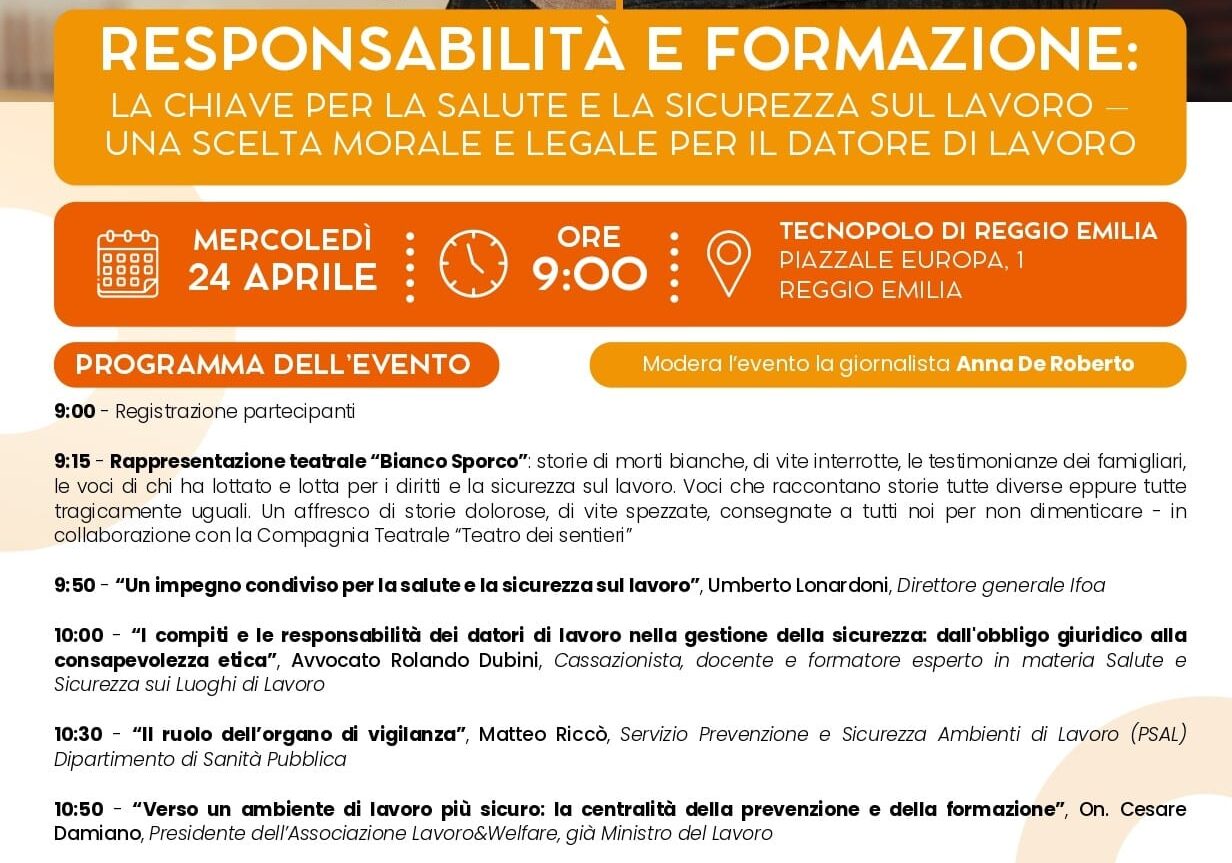24 aprile Giornata Mondiale della Sicurezza: il convegno di IFOA