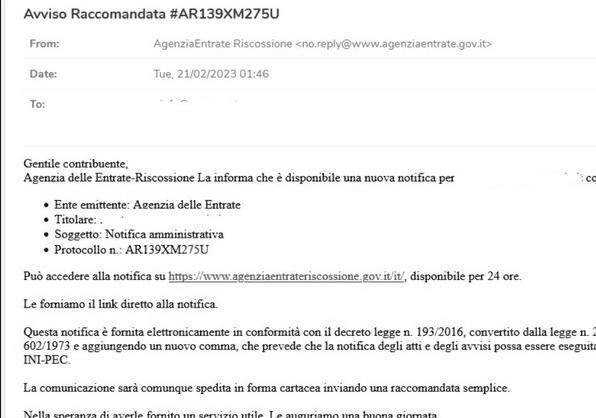 Magenta. Nuova ondata di invio di false notifiche amministrative: l’Agenzia delle Entrate mette in guardia