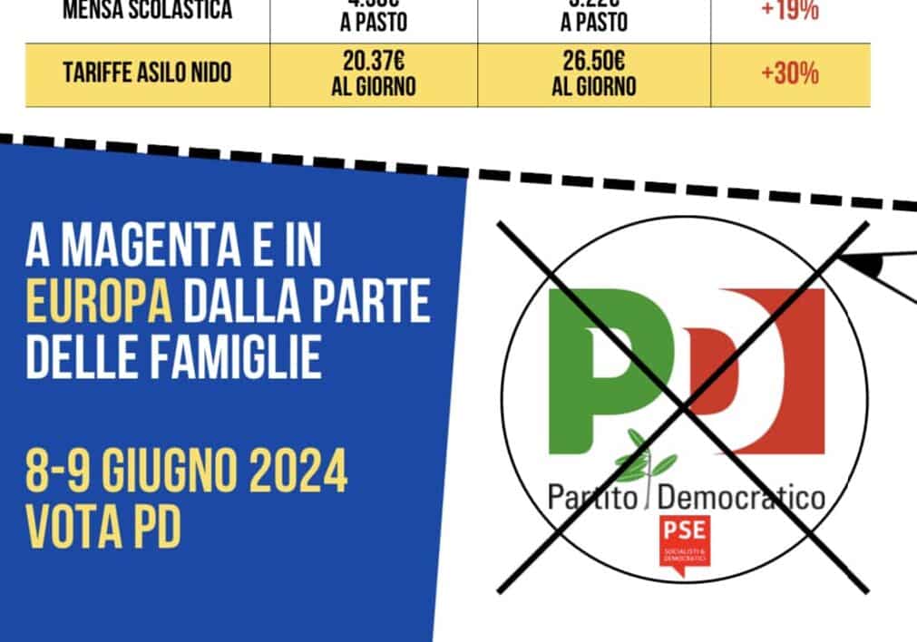 Magenta. PD sempre più stracotto. Lo stile e l’eleganza non si comprano un tot al chilo…