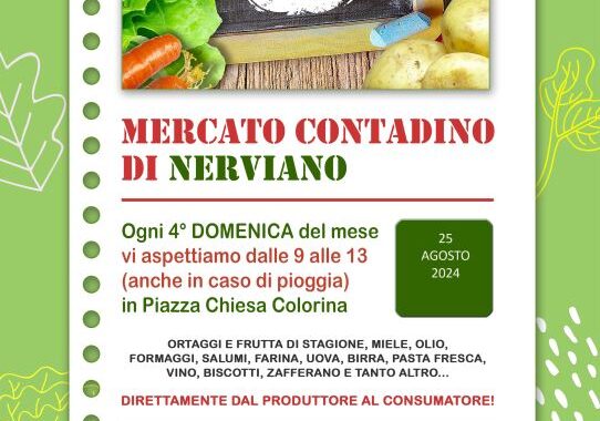 Il Mercato Contadino a Nerviano domenica 25 agosto