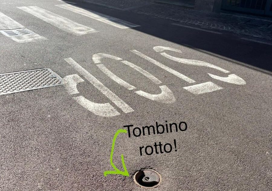 Magenta, segnalazione da una lettrice: “Attenzione, c’è un tombino rotto in via Pusterla”