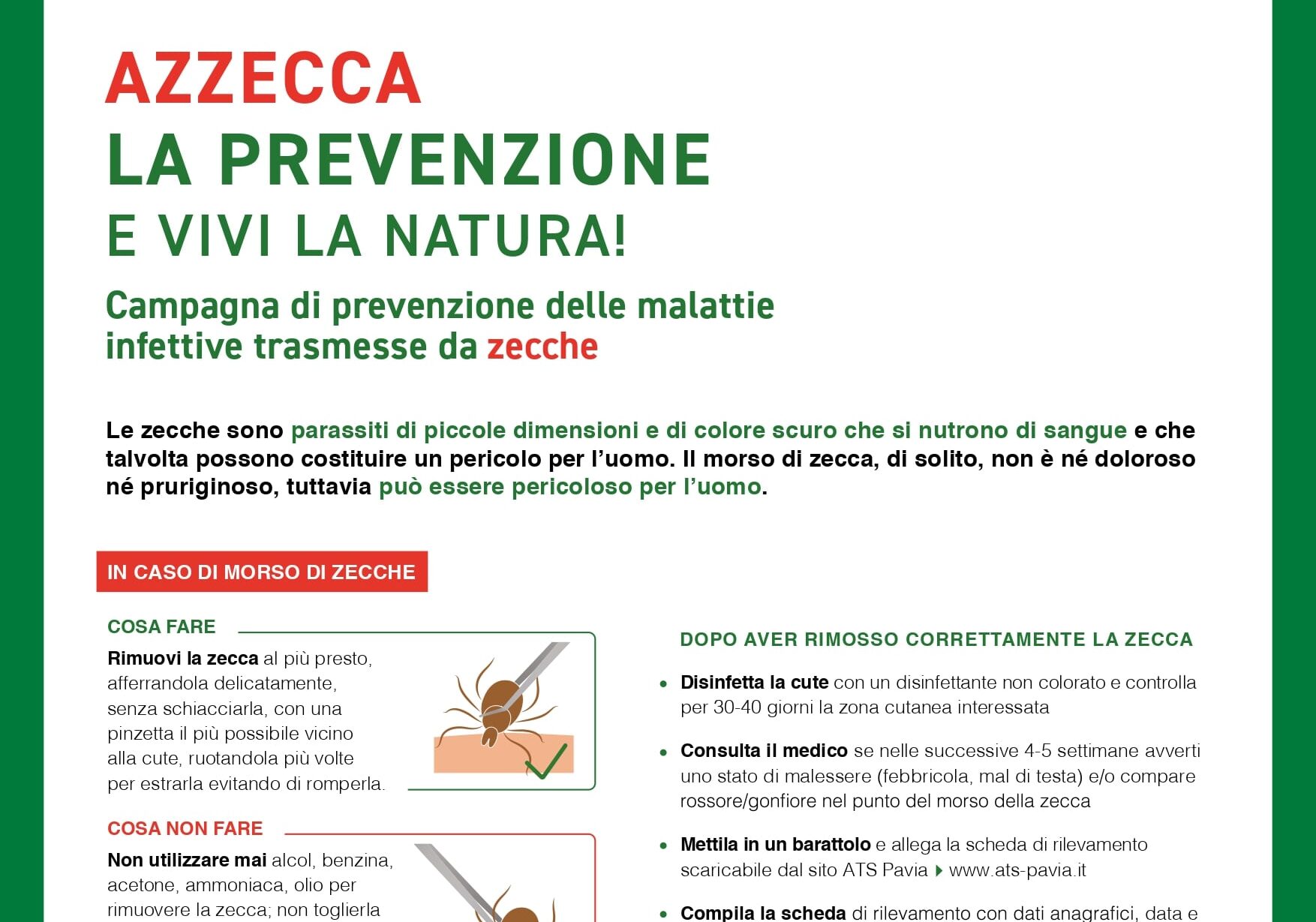 Allerta zecche, l’intervento dell’Ats di Pavia