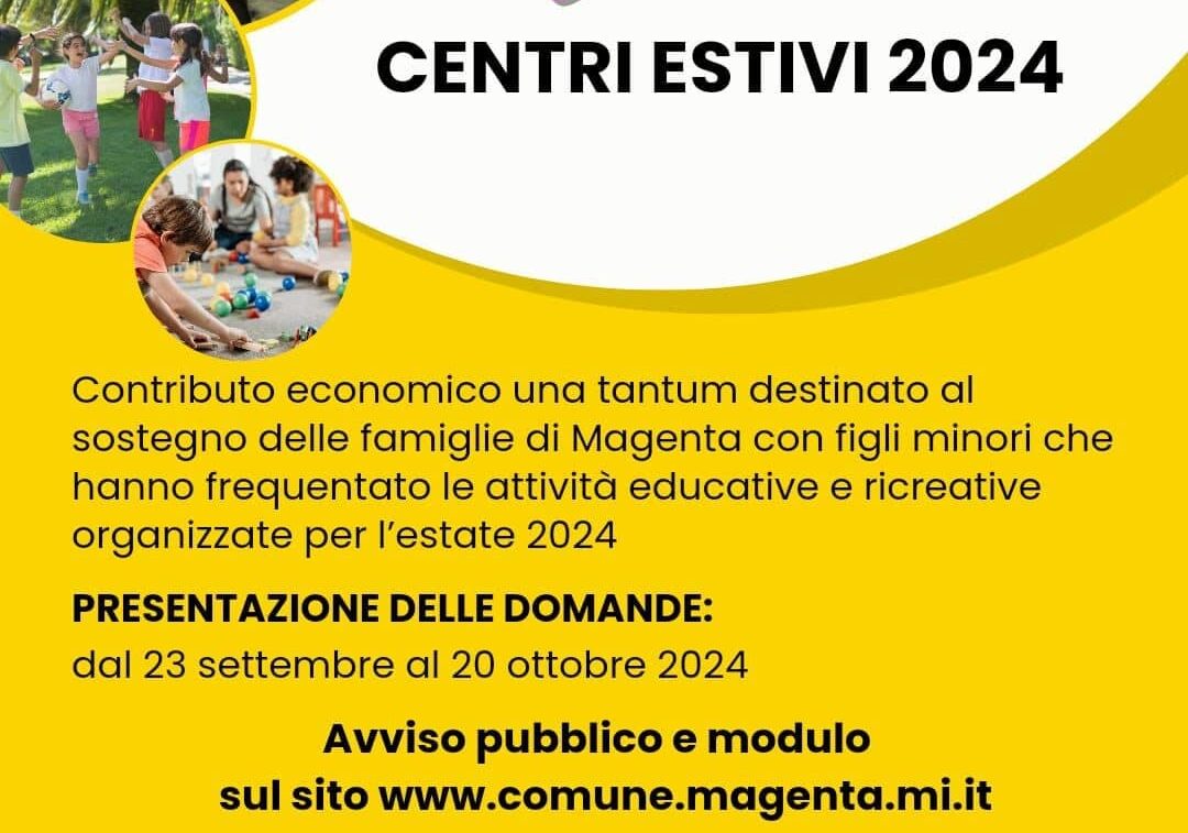 Magenta, Centri Estivi: in arrivo anche quest’anno il bonus per le attività a favore dei minori