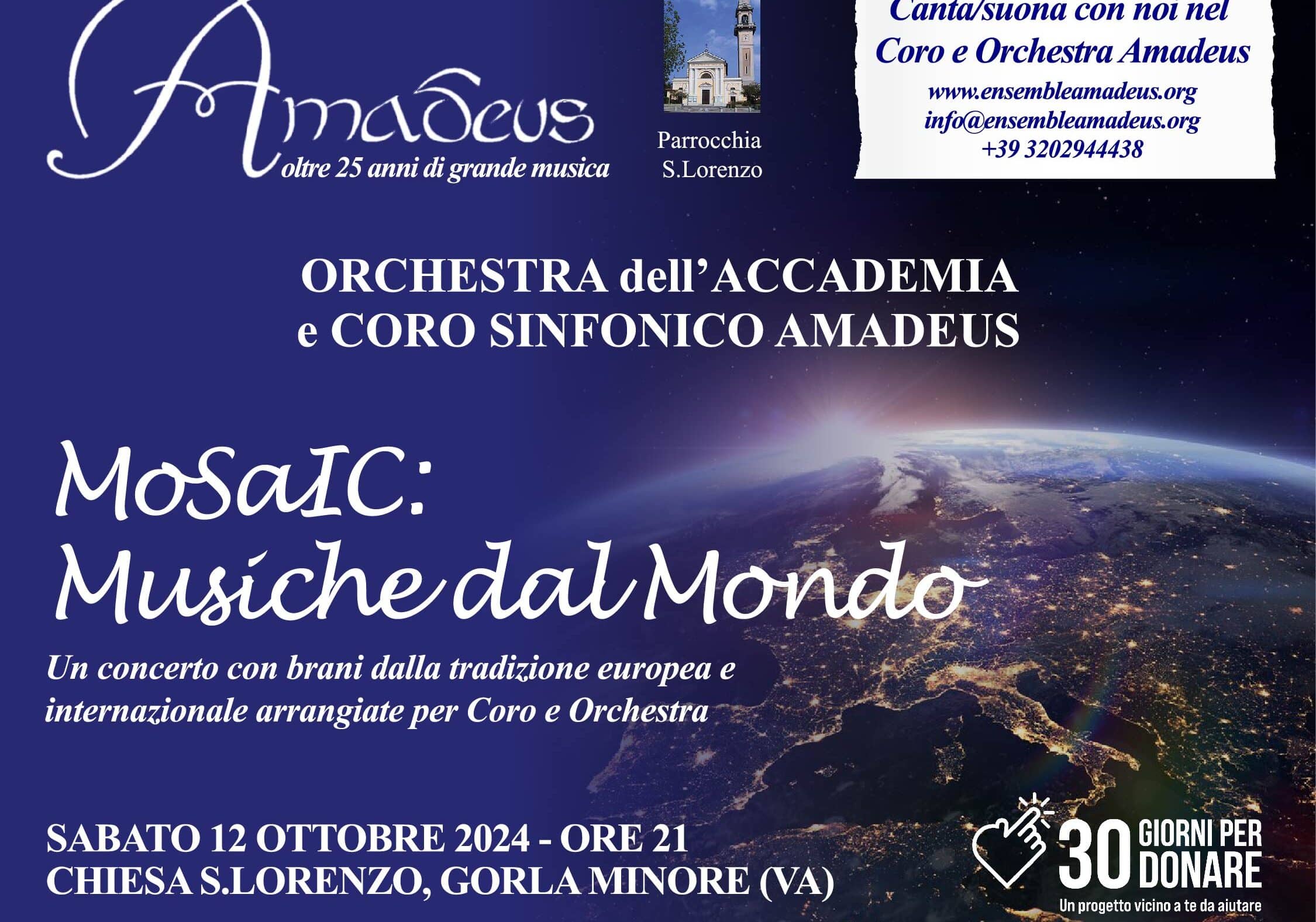 Musiche dal Mondo  sabato 12 Ottobre alla Chiesa di Gorla Minore