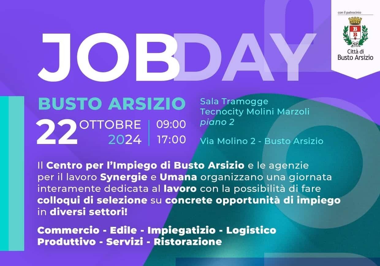 Lavoro: il “Job Day” arriva a Busto Arsizio il prossimo 22 ottobre