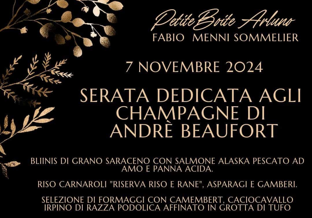 Arluno, giovedì 7 novembre Sua Maestà lo Champagne