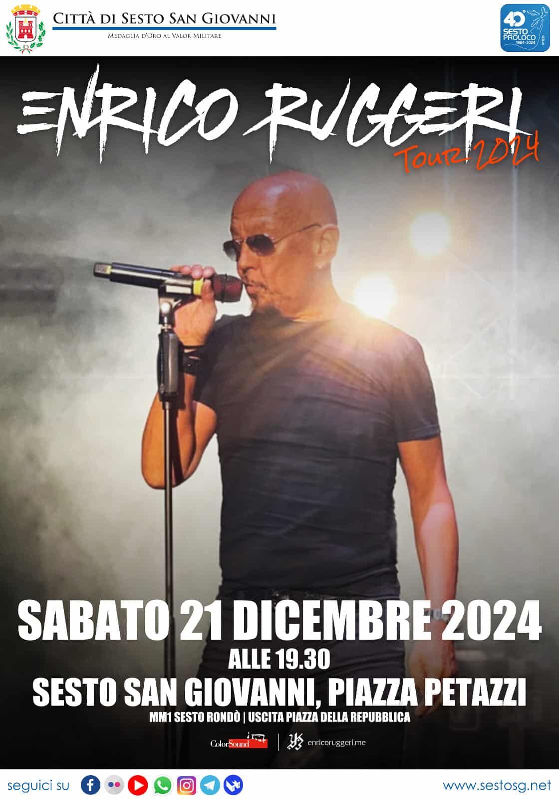 Enrico Ruggeri, il regalo di Natale: concerto gratuito a Sesto San Giovanni
