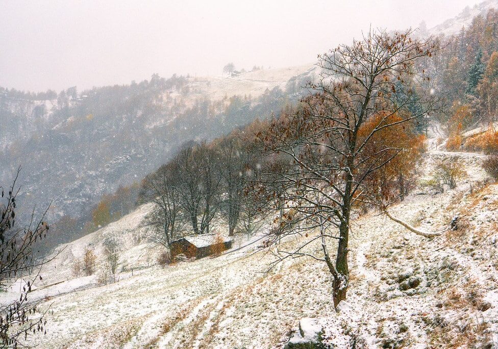 Prima neve in Oltrepo Pavese, a  Milano arriva il freddo artico