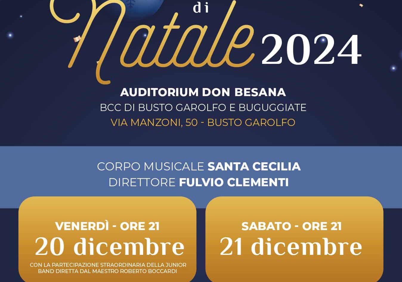 A Busto Garolfo doppio concerto di Natale il 20 e 21 dicembre