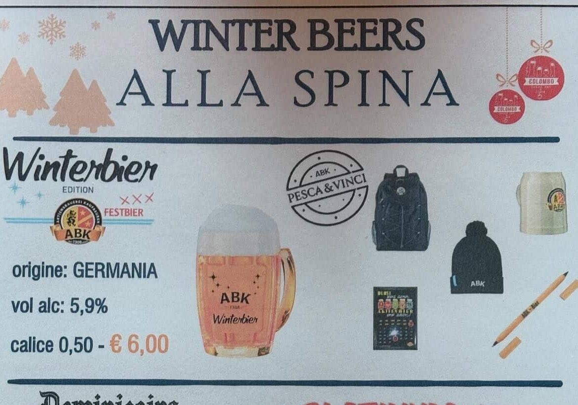 Al Bar Colombo di Pontenuovo.. ecco le Birre di Natale!