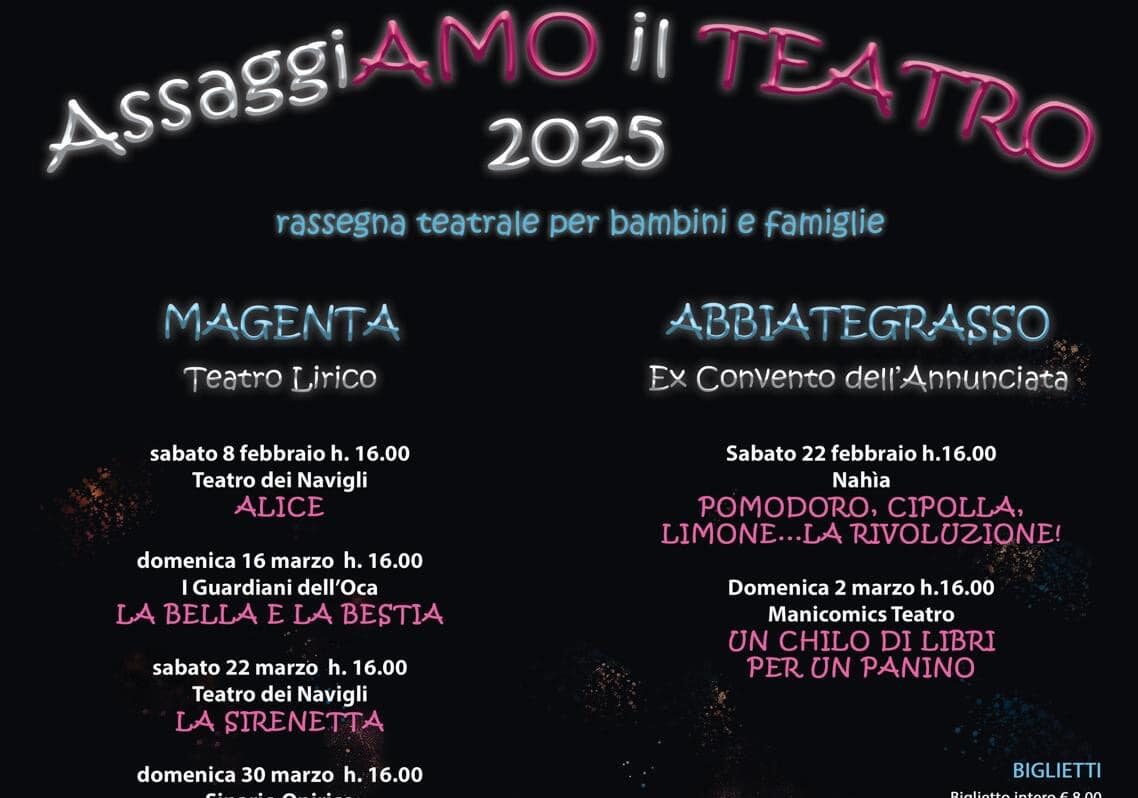 Sabato 22 febbraio torna “AssaggiAMO IL TEATRO” all’Annunciata di Abbiategrasso