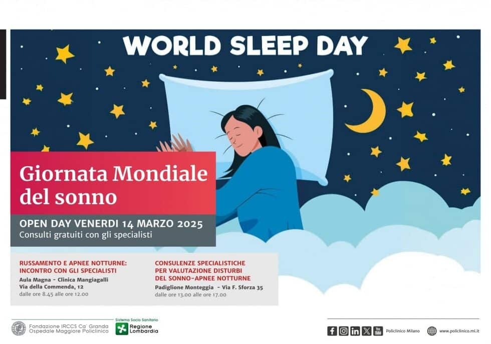 “Dormi bene, vivi meglio!” Visite gratuite al Policlinico di Milano per la Giornata Mondiale del Sonno