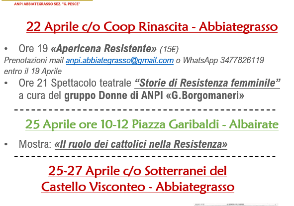 L’ANPI di Bià si prepara a celebrare la Festa della Liberazione