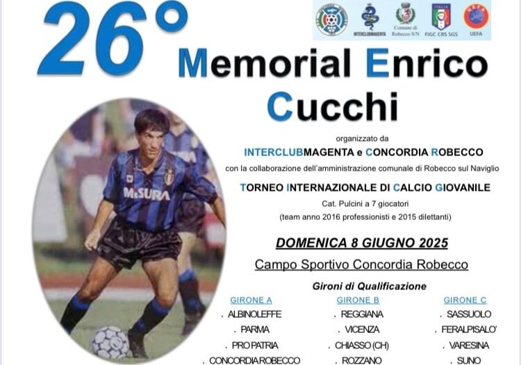 Robecco sul Naviglio: domenica 8 Giugno ritorna il ‘Memorial Enrico Cucchi’