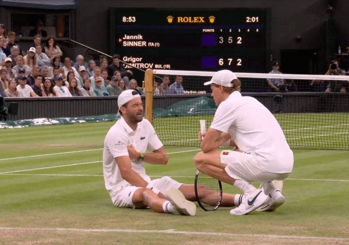 Wimbledon: Dimitrov, bello e impossibile (e fragile), che ‘colpo’ Jannik. Ei fu siccome immobile (bellezza tennistica)