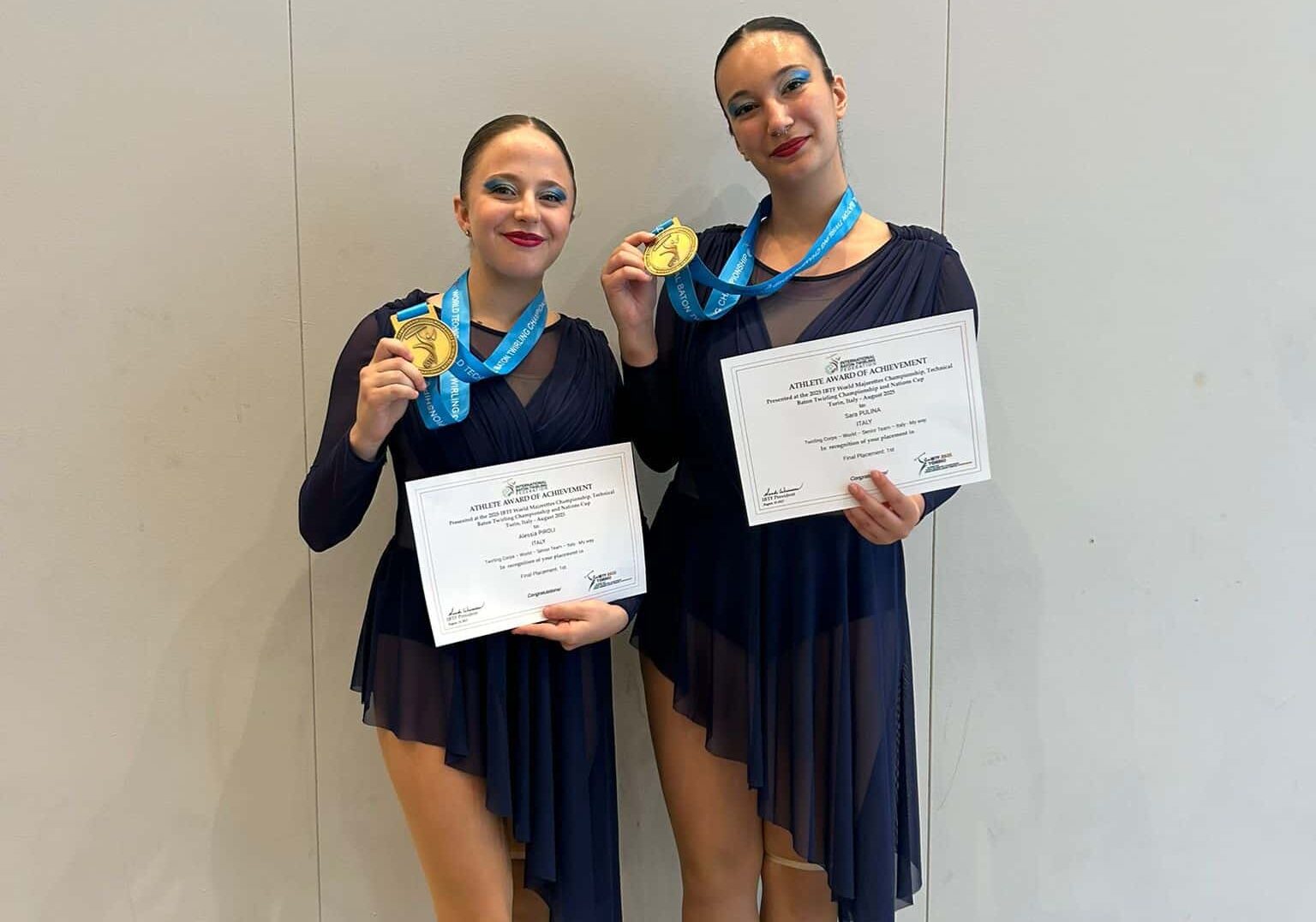 Sara Pulina di Magenta e Alessia Piroli di Casate trionfano ai Campionati Mondiali di Twirling 2025 a Torino