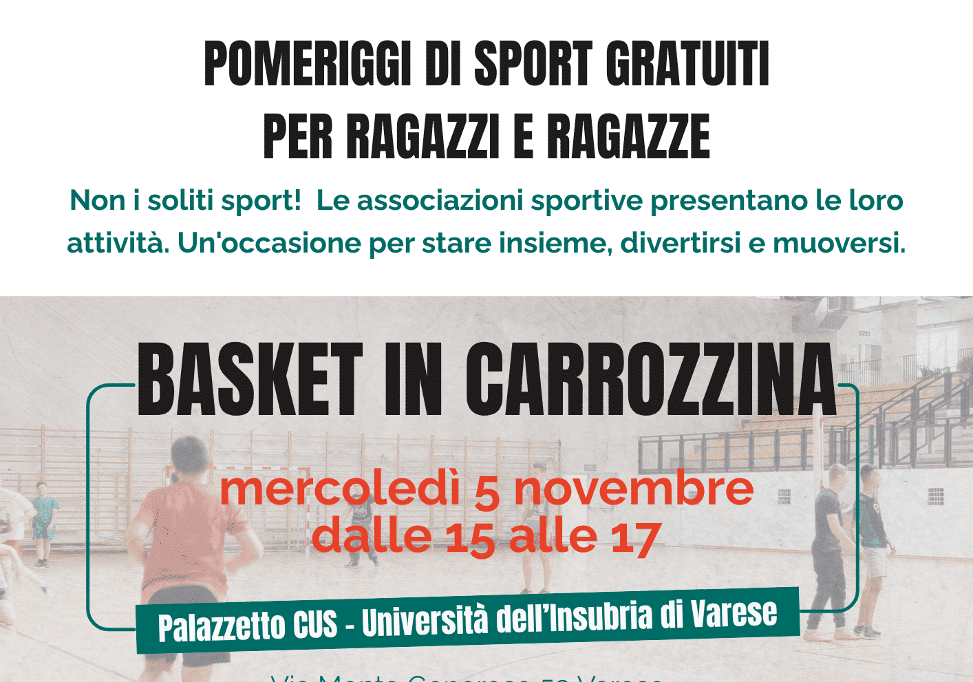 Varese: Basket in carrozzina con INSUBRIA Moving