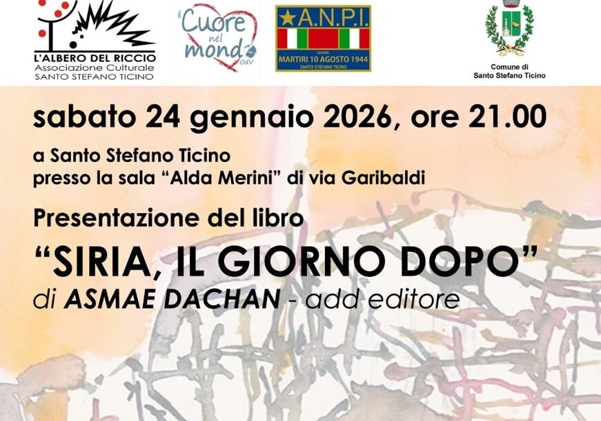 A Santo Stefano Ticino la presentazione del libero ‘Siria, il giorno dopo’ di Asmae Dachan