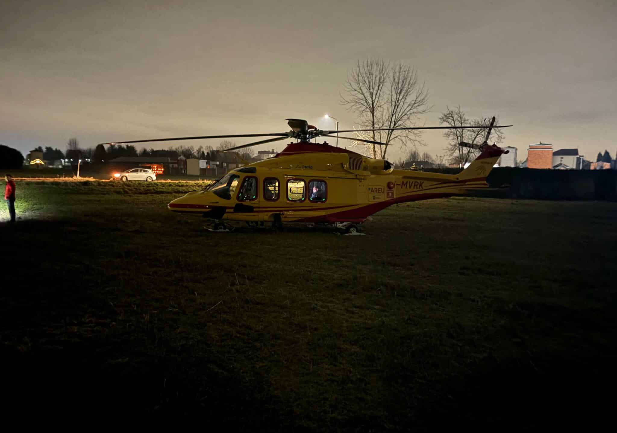 Incidente a Cuggiono: 22enne in gravi condizioni elitrasportato al San Gerardo