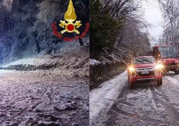 Forte nevicata nel Varesotto, incidenti stradali e piante cadute