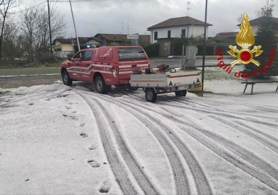 Nell’Est Ticino piogge forti, in Lomellina è arrivata la grandine